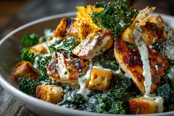 Этот салат с кейлом &mdash; мой дерзкий ответ классическому цезарю. Хрустящая капуста, пармезан и домашние гренки с тимьяном