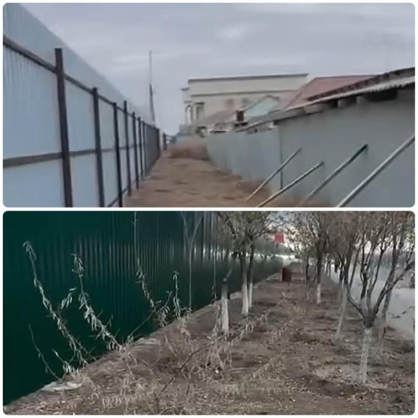 С глаз долой: в Атырау на проспекте Бейбарыса частные дома закрыли забором